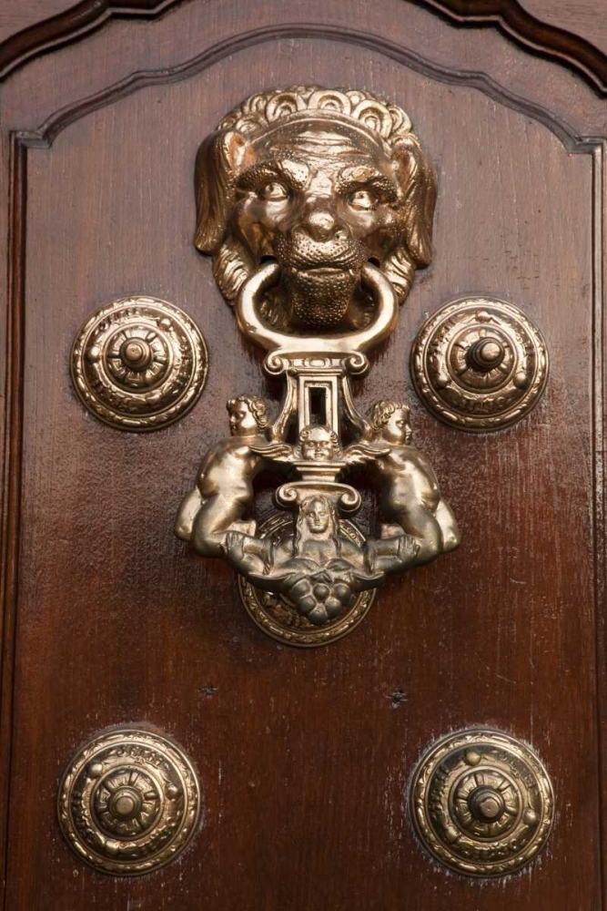 Peru, Lima Door knocker on Basilica Cathedral